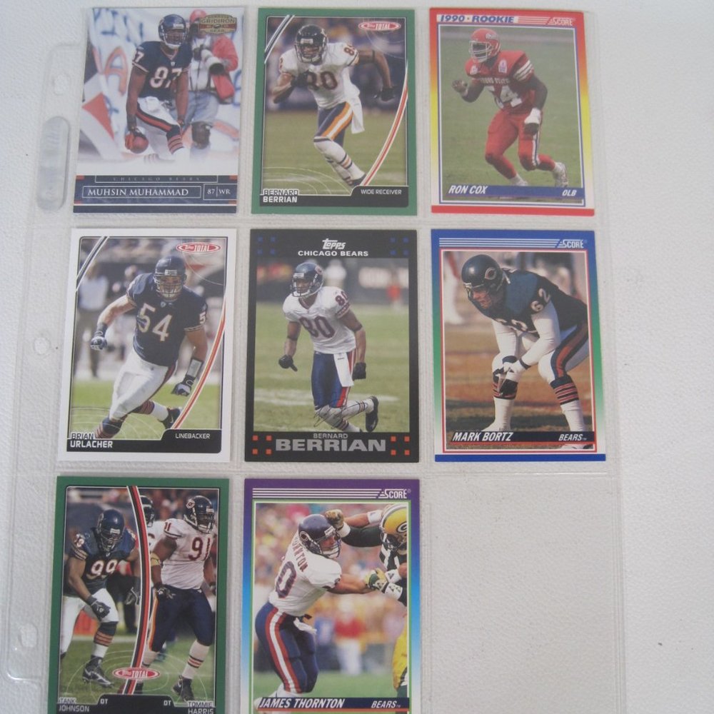 Lot of 7 Chicago Bears NFL Player Cards